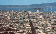 Postcard CA San Francisco Panorama from Twin Peaks Chrome Vintage PC K5787