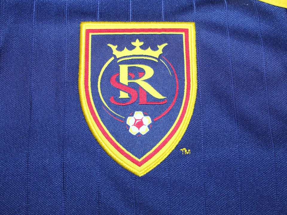 Adidas Real Salt Lake 2014 Blue Yellow Training Jacket Full Zip Mens