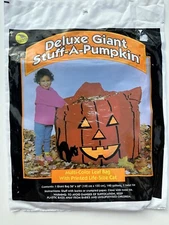 Halloween 1996 Giant Stuff -a- Pumpkin 140 Gallon Lawn Bag 56”x60” New & Sealed!