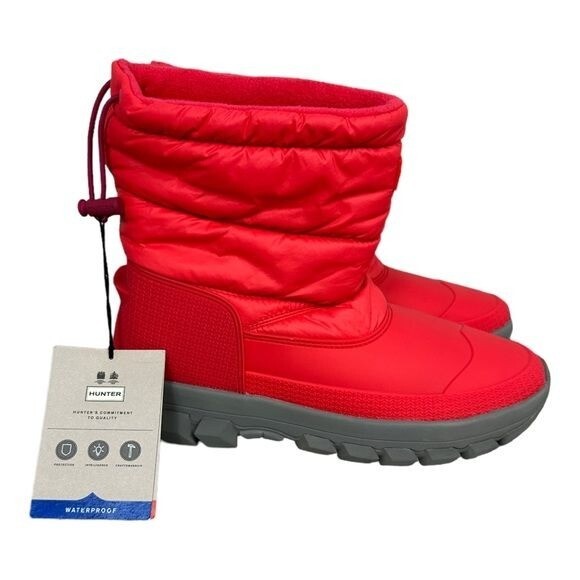 Hunter Intrepid Short Snow Boots Red women's size 9 | eBay