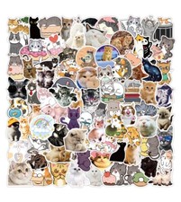 100 pcs Cute Cat Stickers, Hydro flask laptop no residue, 086