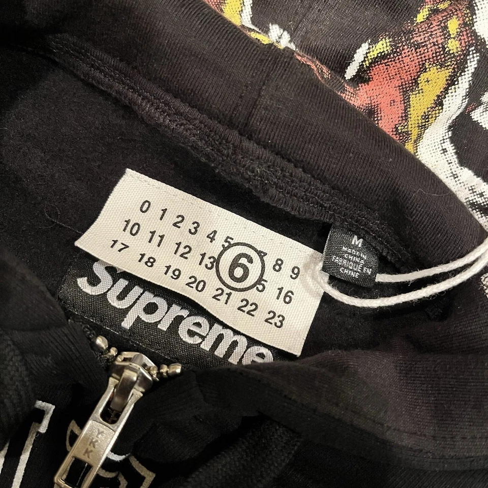 Supreme MM6 Maison Margiela Hoodie ZipUp Hooded Sweatshirt Logo Authentic - Image 3 of 4