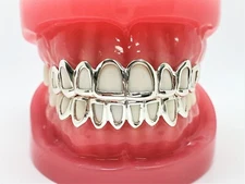 925 Sterling Silver Open Face Custom Grillz Yellow Rose Gold Plated Available.