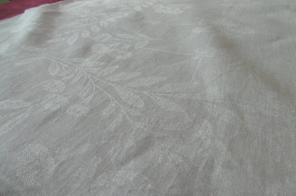 Nappe + 2 serviettes en DAMAS lumineux MONOGRAMMéES - Photo 4/4