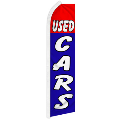 Used Cars Swooper Feather Flutter Advertising Car Dealership Flag Red/Blue