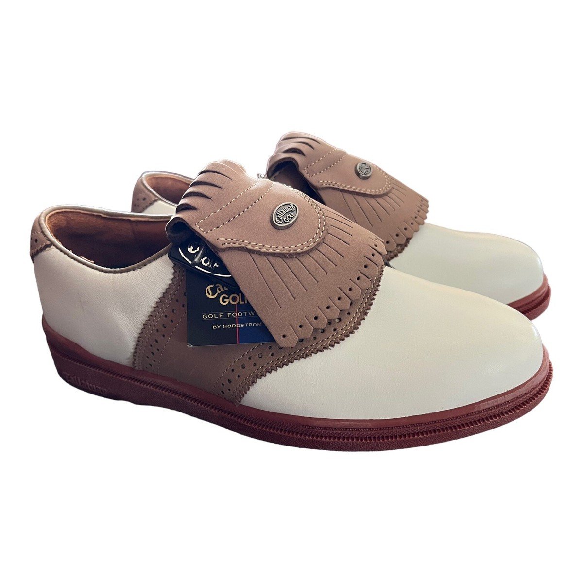 CALLAWAY GOLF SADDLE SHOES; Broad moor, Womens,Spikeless, W/Kilties,Size  1/2 W