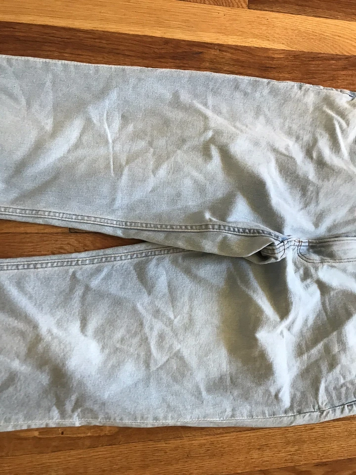 H & M Denim Women's Size 14 Blue 90's Straight High Rise Jeans 36 x 27 - Image 3 of 4