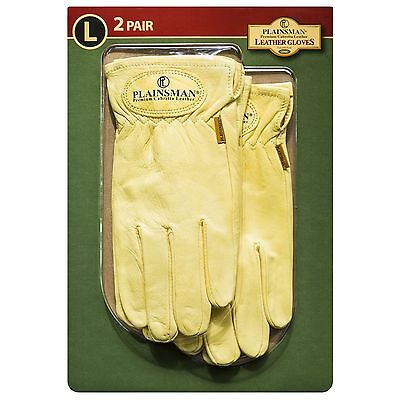 Plainsman Premium Cabretta Leather Gloves All-Purpose S M L or XL 2 Pairs