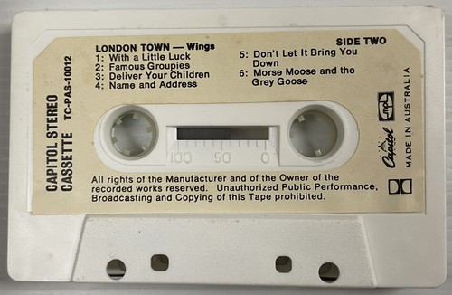 Wings London Town Music Cassette Tape TC-PAS-10012 Capitol 1978 Original - Picture 16 of 24