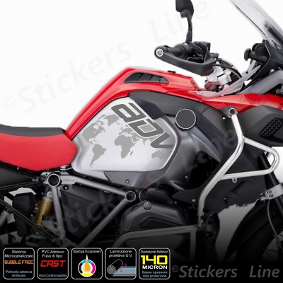 2 tank stickers BMW R 1200 1250 gs Adventure LC GS GLOBO dark grey - grey