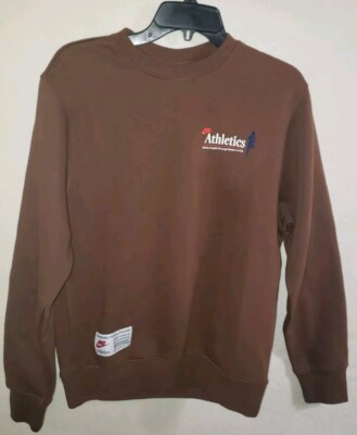 Nike Sportwear Club Fleece Crewneck Brown Sweater Men's Size XS