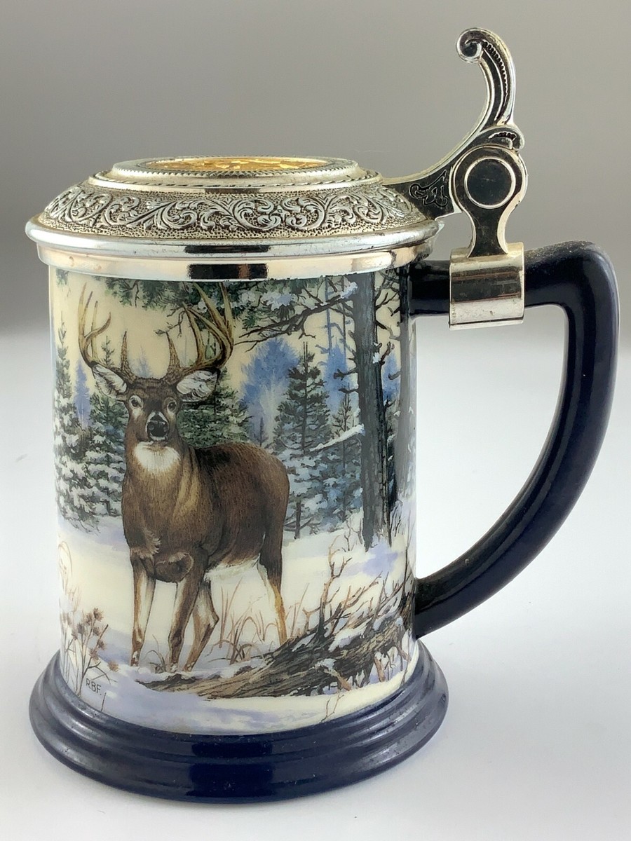 Vintage Majestic Solitude 10 Point Buck Tankard Beer Stein