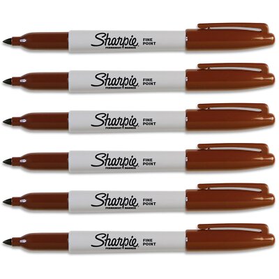 Fine Point Brown Original Permanent Marker (6-Each)