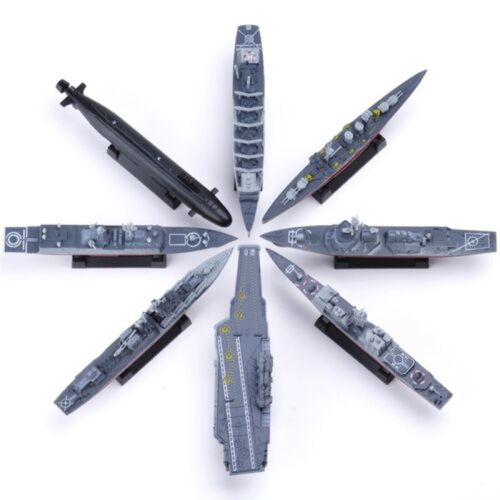 8pcs/set 4D Assembled Battle Ship Aircraft Carrier Submarine Plastic ...