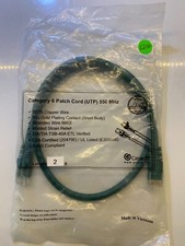 Cord Category 6 Green Patch Cord UTP 550 MHZ 568B 100 Copper Wire Brand New 