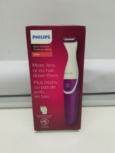 Philips Womens Bikini Genie Trimmer Purple Series 2000 with +5 Accessories - Picture 1 of 2