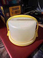 Vintage Tupperware Toys Mini Cake Taker Saver Keeper w/ Handle yellow 1499-2