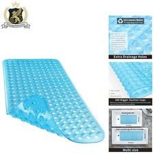 Quick-Dry Non-Slip Bath Mat - PVC Construction  Strong Suction for Stability