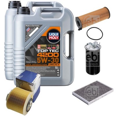 FEBI Inspektionspaket 10L Liqui Moly Top Tec 4200 5W-30 für Audi A6 Allroad