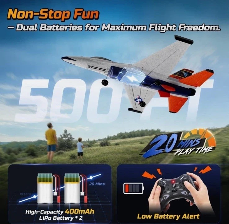 DEERC F-16 RC Airplane (X-62A Vista), 4-Ch Jet w/6-axis Gyro Stabilizer EPP RTF - Image 2 of 4