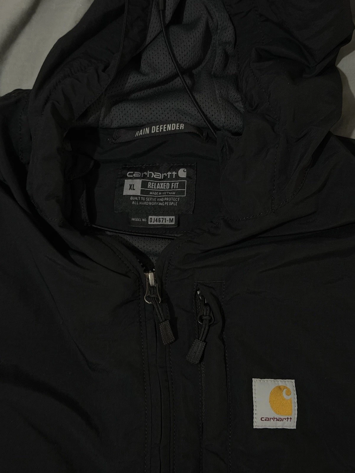 Carhartt Rain Defender Lightweight Insulated Jacket Black XL - product detail image 2