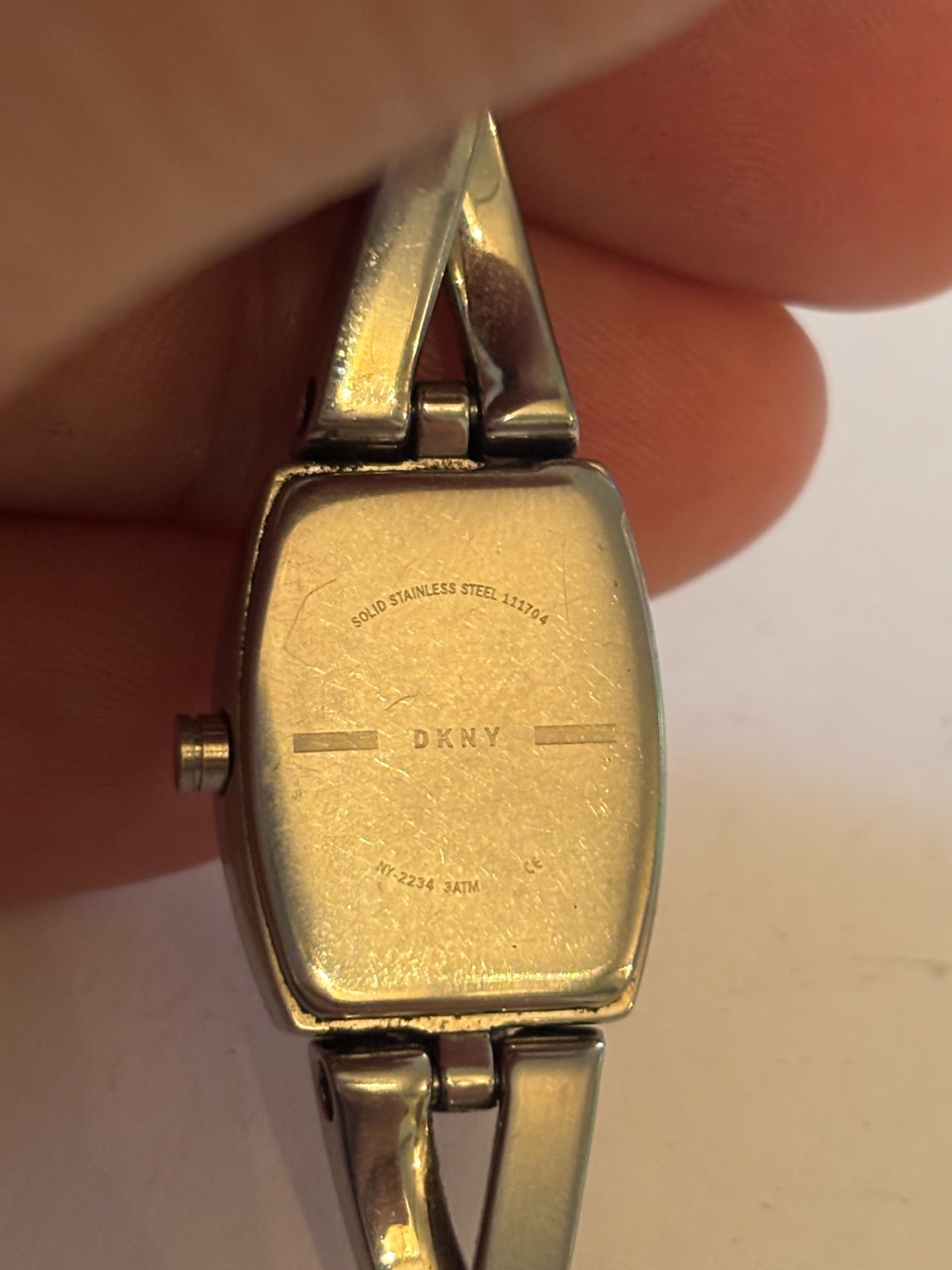 DKNY - Silver rectangular half bangle watch - unt… - image 6