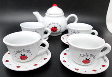 Schylling Lady Bug Tea Set Cups Saucers Teapot Ladybug Miniature Mini Doll House