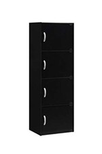 IMPORT 4-Shelf Bookcase Cabinet Black