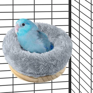 Small Bird Nest for Cage, Removable Plush Parrot Hammock Warm Resting Perch P...