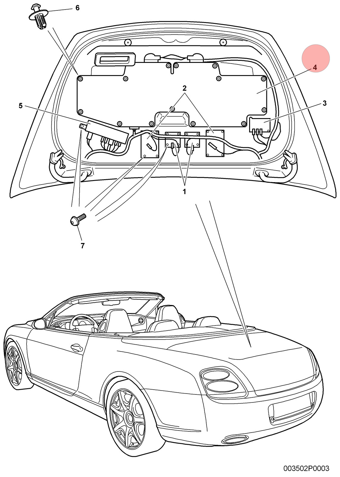 Bentley Continental GT 2007-2013 Rear Antenna P/N 3W7035585B