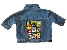 VTG Acme Kids Baby 12 Mo Denim Jean Jacket Warner Bros Looney Tunes Embroidered