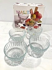 Pasabahce Footed Ice Cream / Fruit Cocktail Dessert Bowls SET OF 4 New In Box