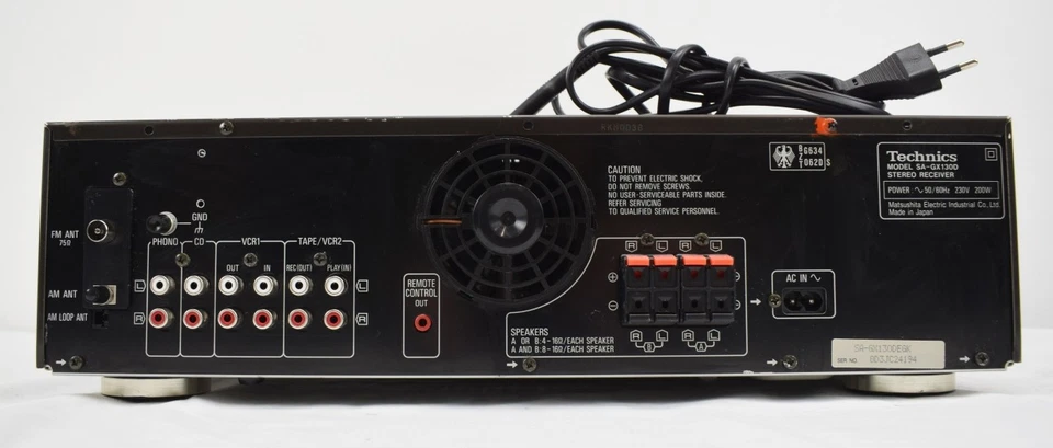 TECHNICS Stereo Synthesized Receiver SA-GX130D ohne Fernbedienung 252339   - Bild 3 von 4