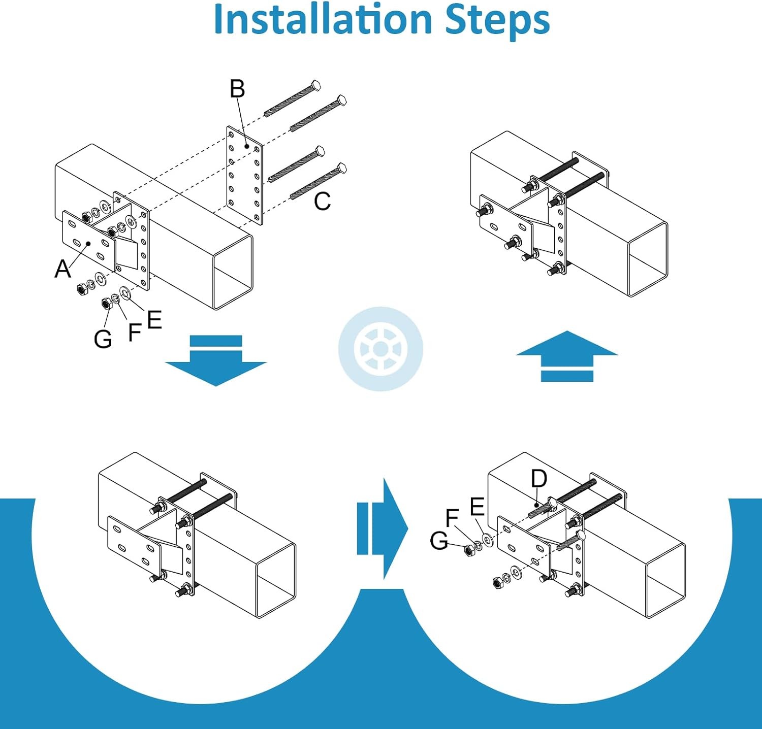 GADFISH Spare Tire Carrier,Spare Tire Mount Boat Trailer Carrier Bracket,Heavy