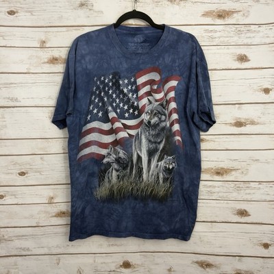 The Mountain Wolf USA Flag Tie Dye Graphic Tee T-shirt