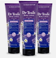 Dr Teal'S Sleep Body Lotion, 24Hour Moisture, w Melatonin, Lavender 8oz (3pack)