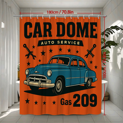 Vintage Car Dome Auto Service Shower Curtain