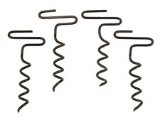 Piquets à tarière, piquets de tente robustes pour stores et bâches, lot de 4, argent