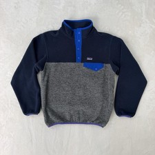 Patagonia Synchilla Sweatshirt Youth 12 Blue Gray Snap-T Fleece Pullover Thermal