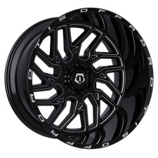 Tis Wheels 544bm 22x12 -44 Gloss Black Milled 6x135 6x139.7 Qty 4 A273152