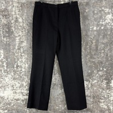 Pendleton Petites Size 10 100 Virgin Wool Flat Front Pants Black Button Zip