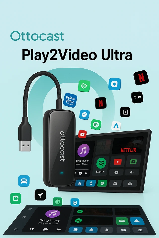 OTTOCAST® Play2Video Ultra Adattatore All-in-1 Con App Hub youtube,netflix... - Immagine 2 di 4