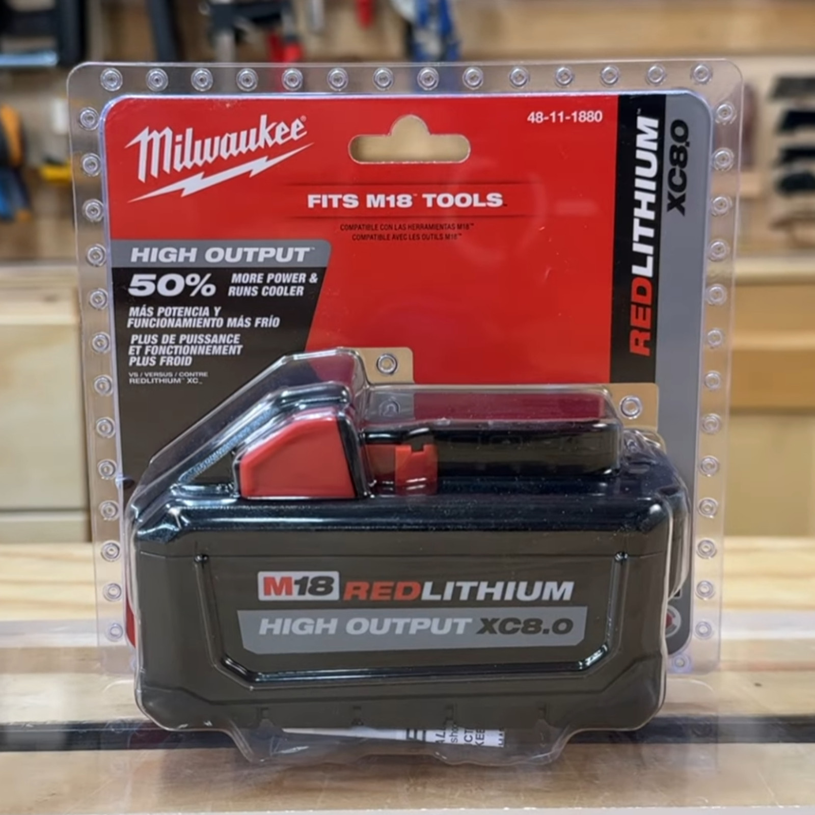 OEM Milwaukee M18 REDLITHIUM High Output XC 8.0Ah 18V Li-Ion Battery 48-11-1880