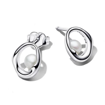 PANDORA Schmuck Damenohrringe Oval mit Perle Silber 293295C01 - Bild 1 von 4