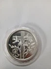 1 Troy Ounce .999 Fine Silver Round Cross With Hummingbirds
