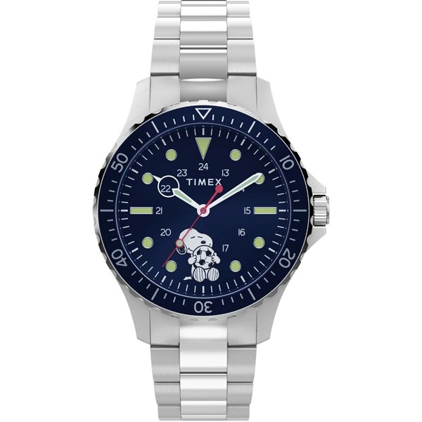 Herrenuhr Timex Peanuts TW2Y53900 Edelstahl Blau Snoopy-image