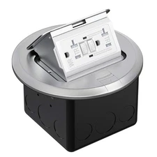 WEBANG Round Pop Up Floor Outlet Box with 20 Amp GFCI Tamper-Resistant TR