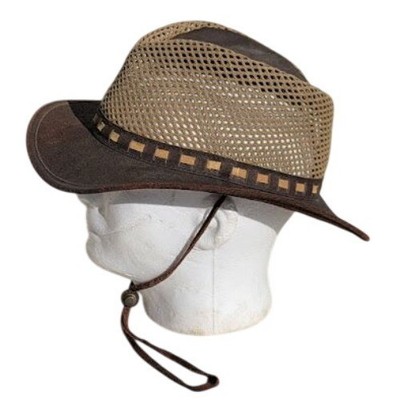 Selke Enterprises Style 308 Straw Leather Hat Medium M24