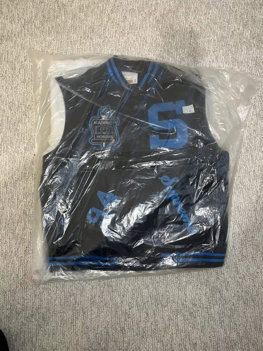 Supreme Team Varsity Jacket Navy XL Brand New