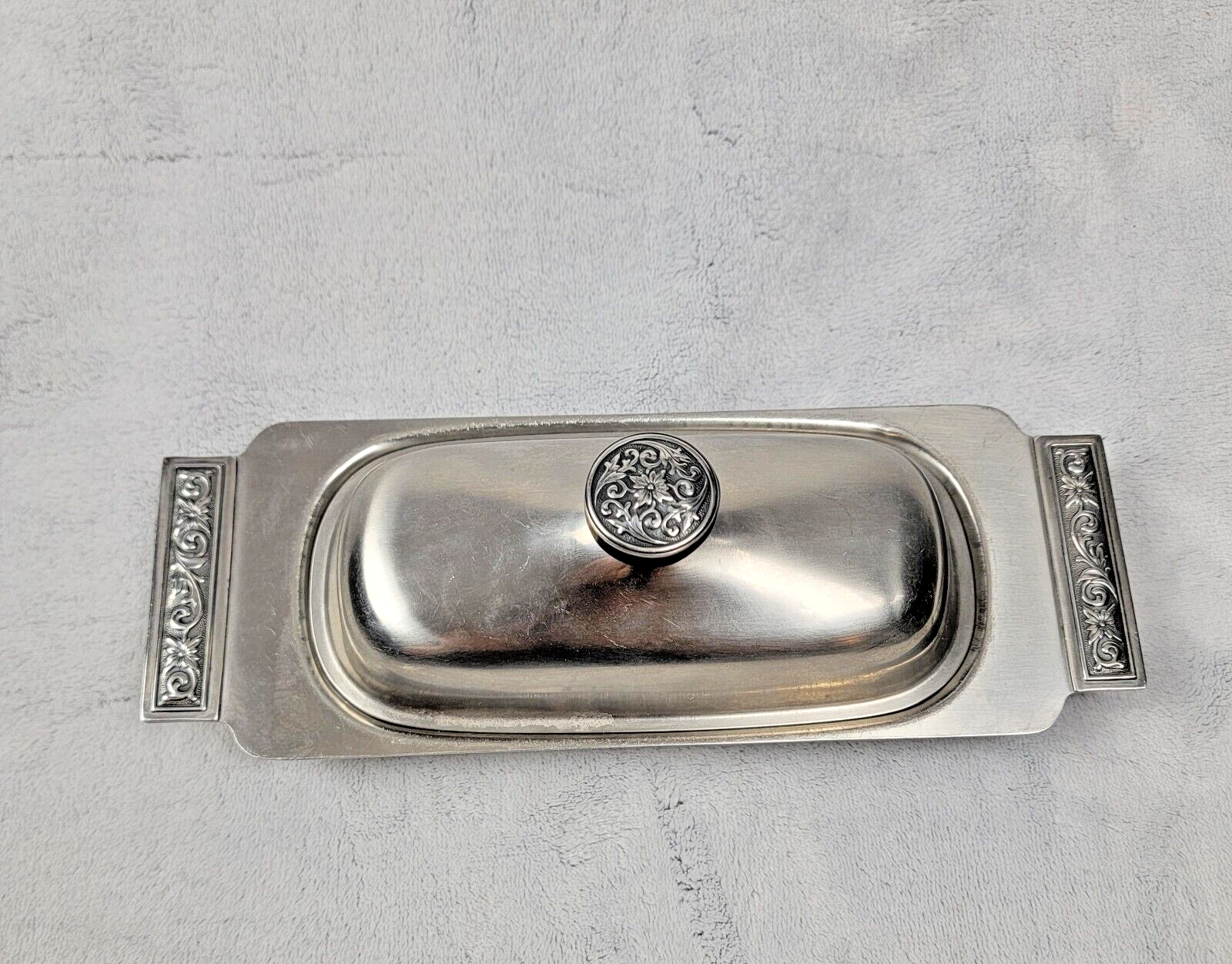 Vintage International Butter Dish Relish Decorator 18-8 Stainless Set Covered